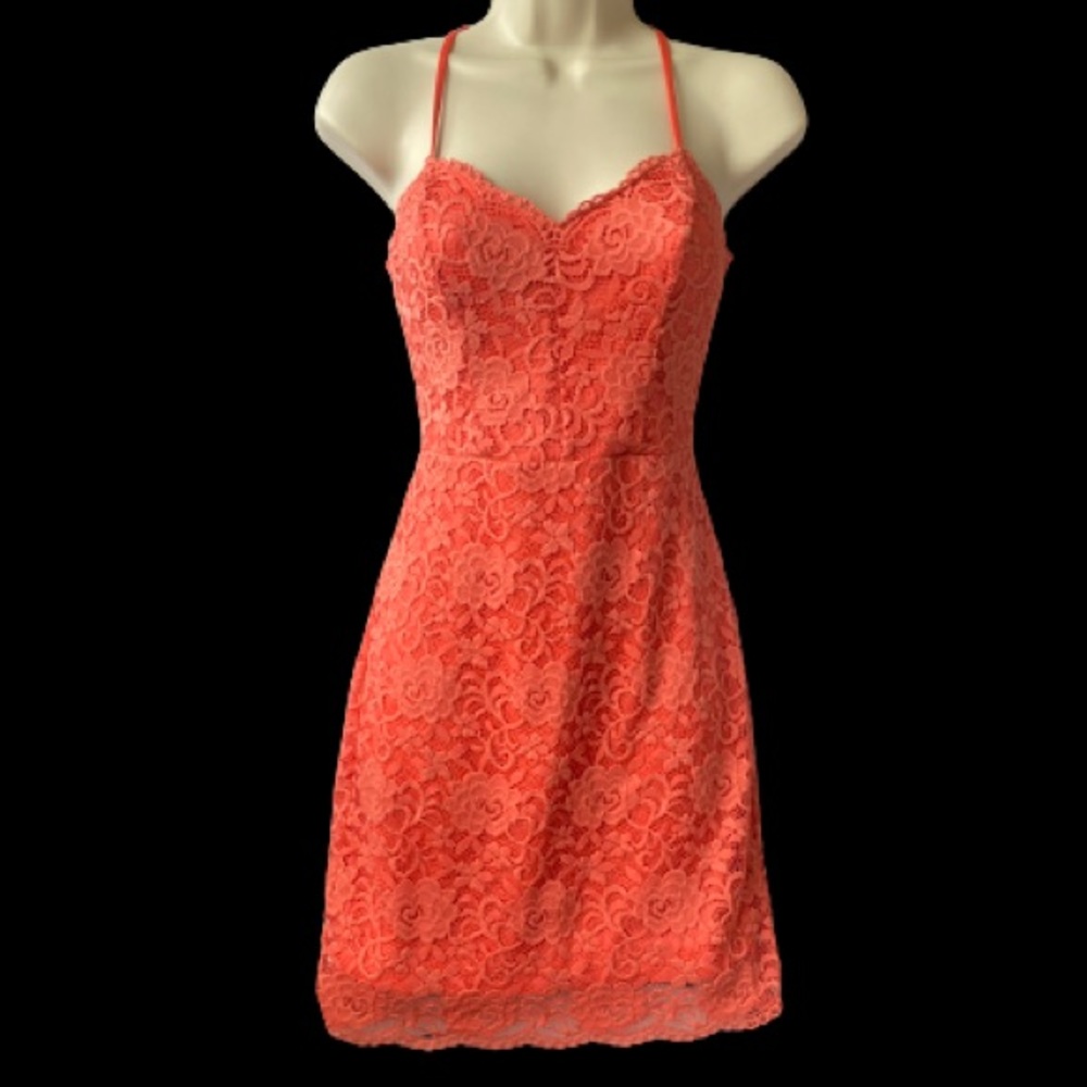 Bebe Lace Dress with Open Back